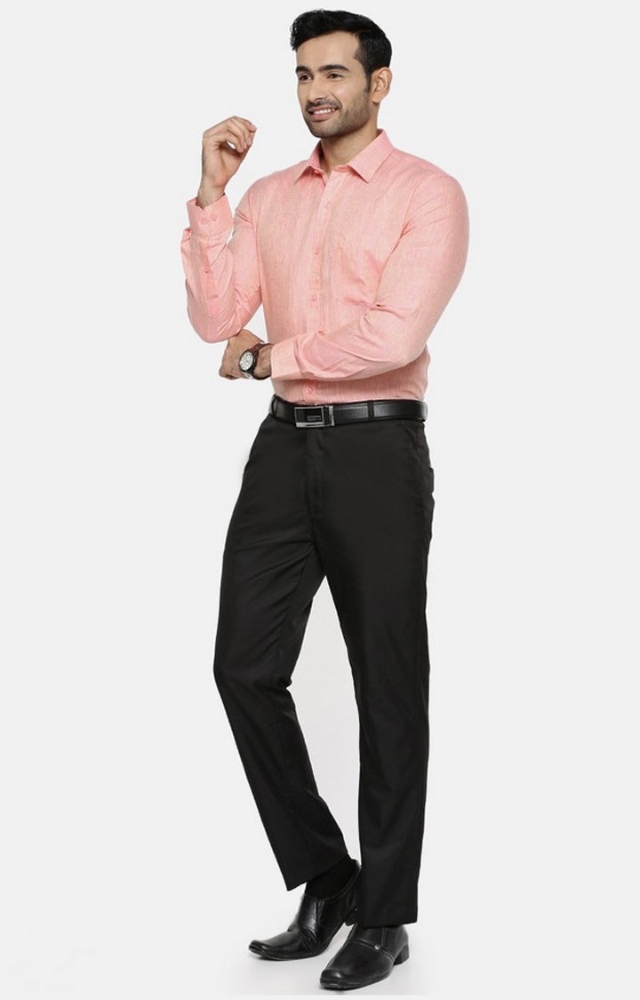 Ramraj Cotton | Pink Solid Formal Shirts 3