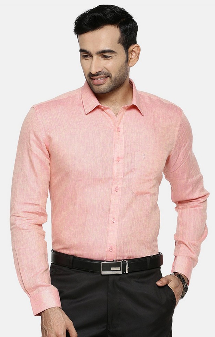 Ramraj Cotton | Pink Solid Formal Shirts 0
