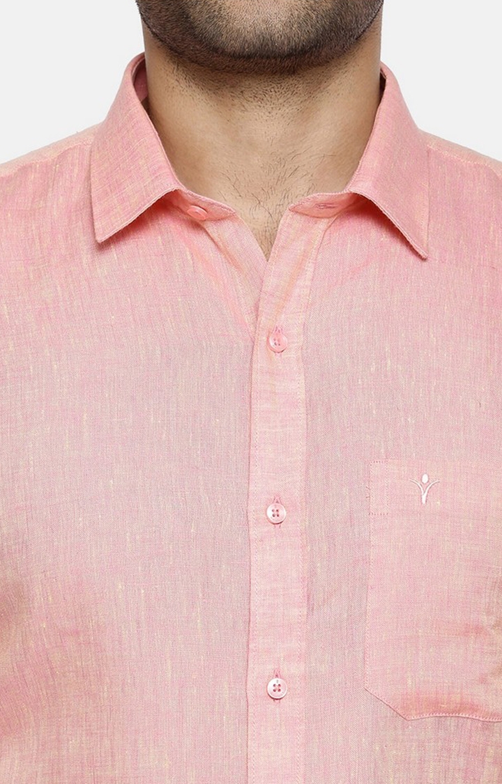 Ramraj Cotton | Pink Solid Formal Shirts 4