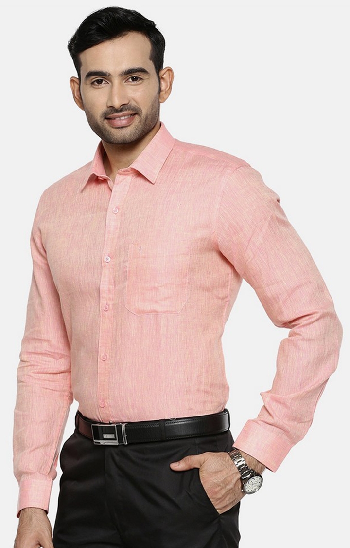 Ramraj Cotton | Pink Solid Formal Shirts 1