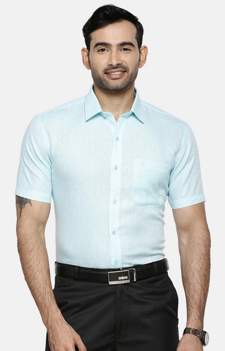 Ramraj Cotton Men Solid Casual Light Green Shirt - Buy Ramraj