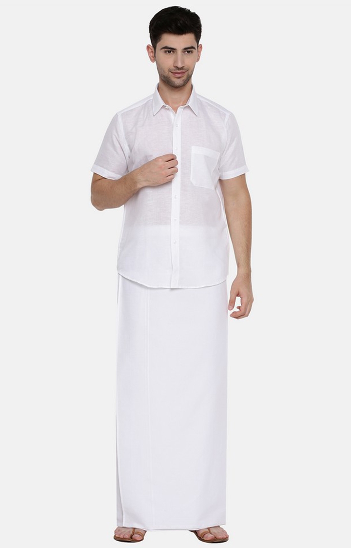 Ramraj Cotton | White Solid Casual Shirts 3