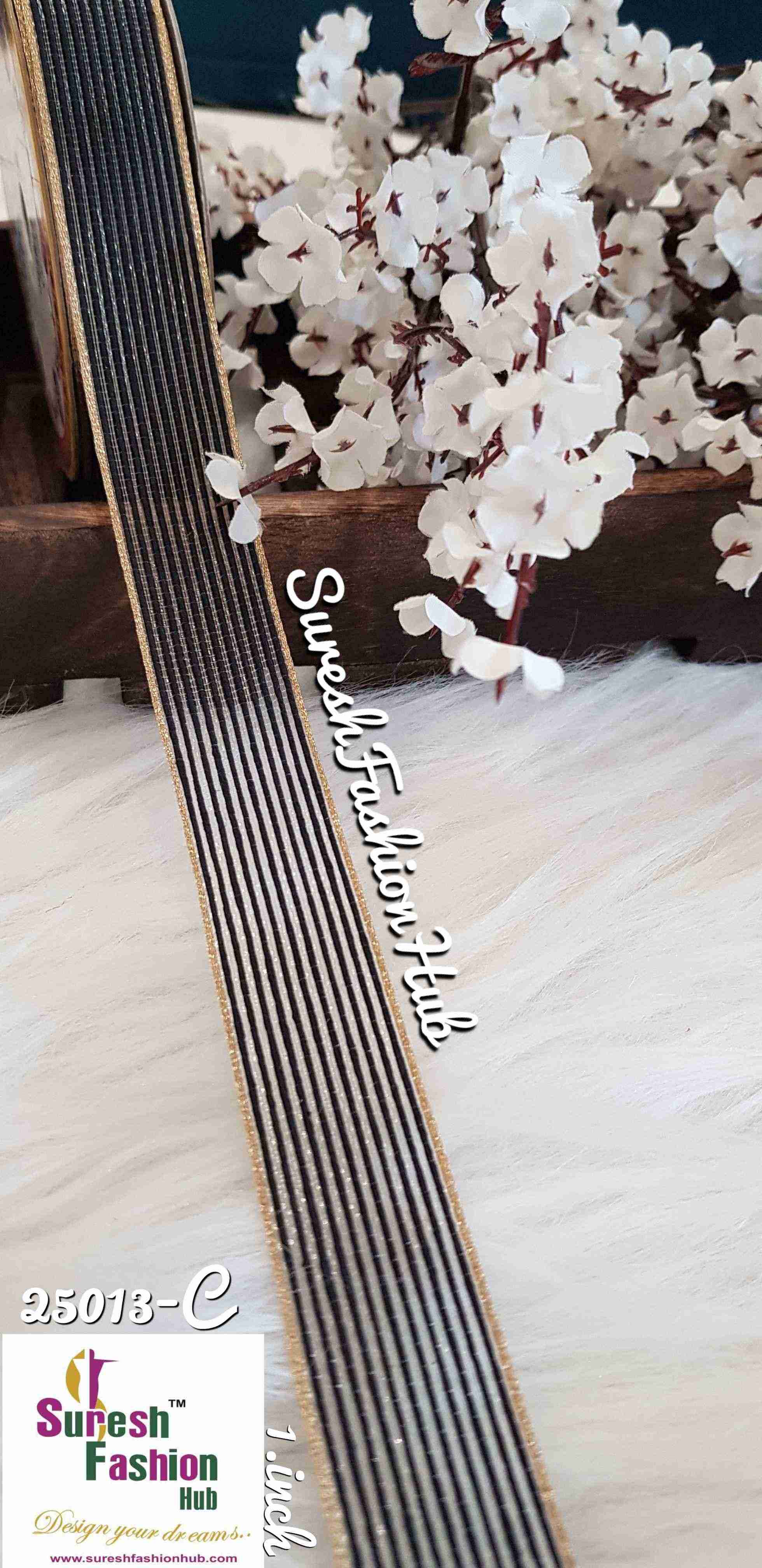Black Color Decorative Thick Strap Trim