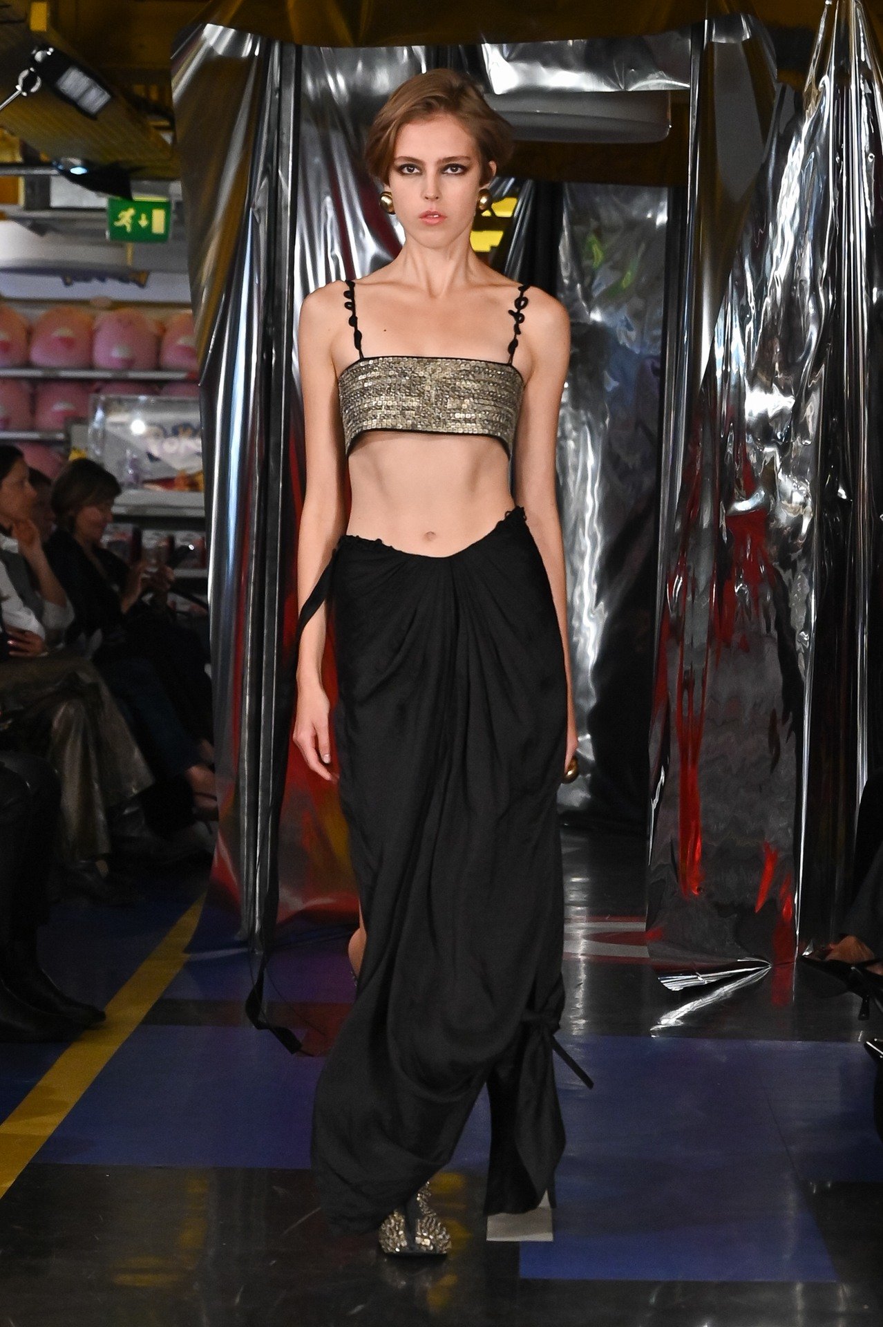 Metal Embroidered Tube Top