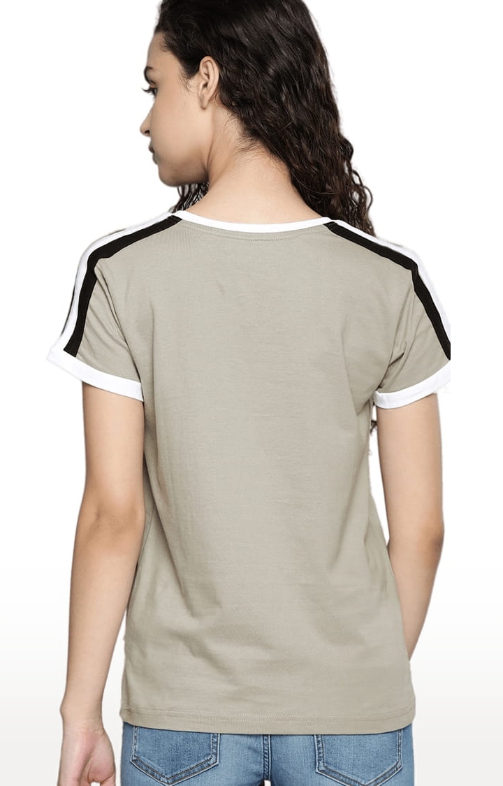 Dillinger | Women's Olive Green Cotton Solid Regular T-Shirt 3