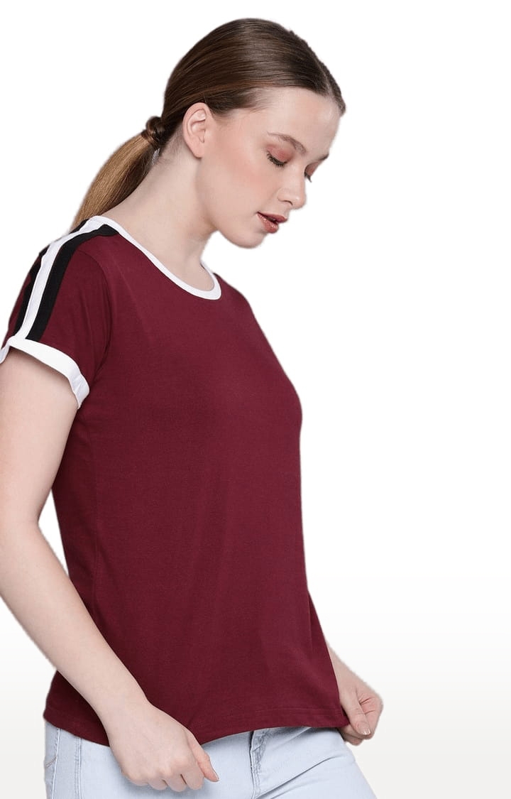 Dillinger | Women's Red Solid Regular T-Shirts 2