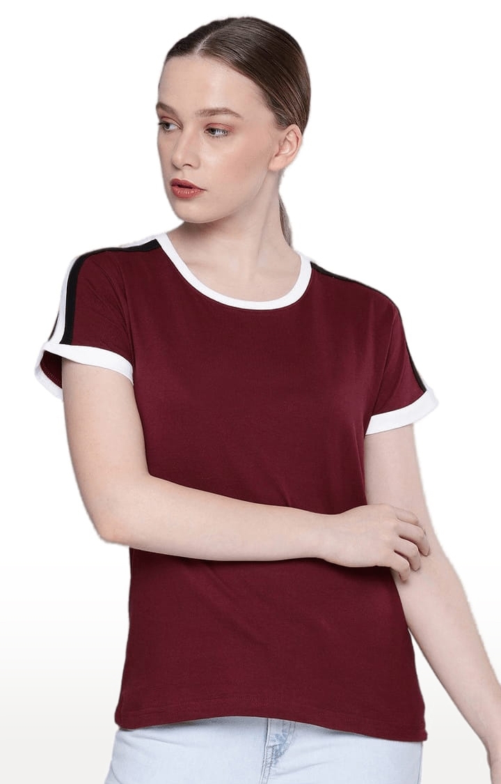 Dillinger | Women's Red Solid Regular T-Shirts 0