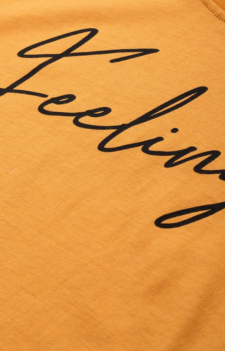 Dillinger | Women's Yellow Typographic Regular T-Shirts 4