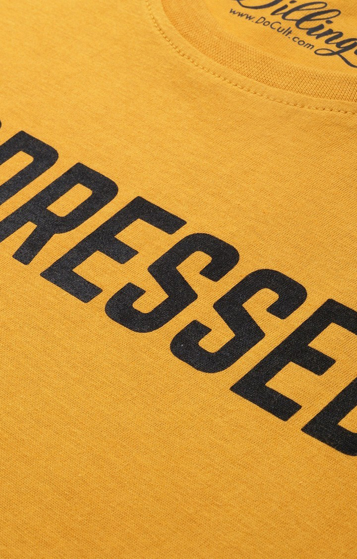 Women's Yellow Typographic Oversized T-Shirts