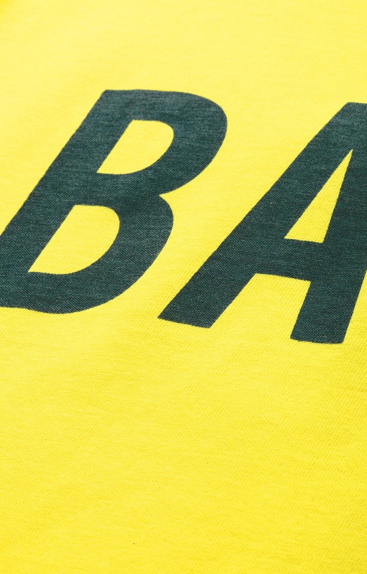 Dillinger | Women's Yellow Typographic Oversized T-Shirts 4
