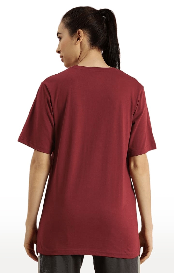 Dillinger | Women's Red Solid Oversized T-Shirts 3