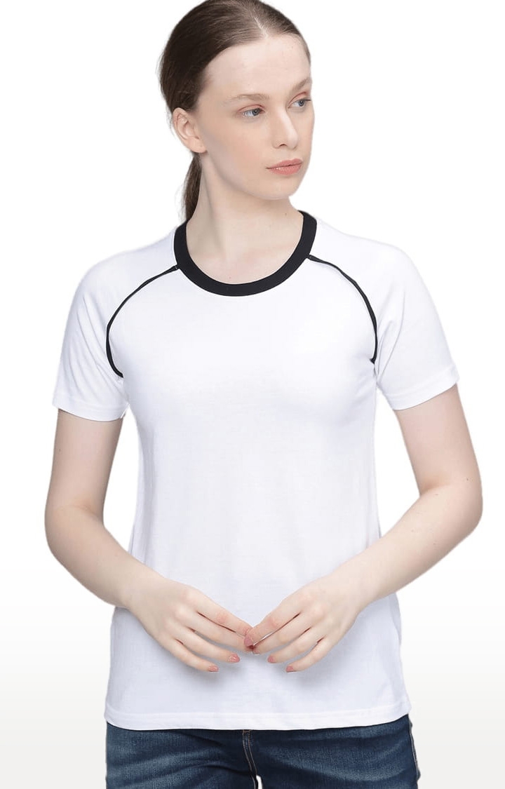 Dillinger | Women's White Solid Regular T-Shirts 0