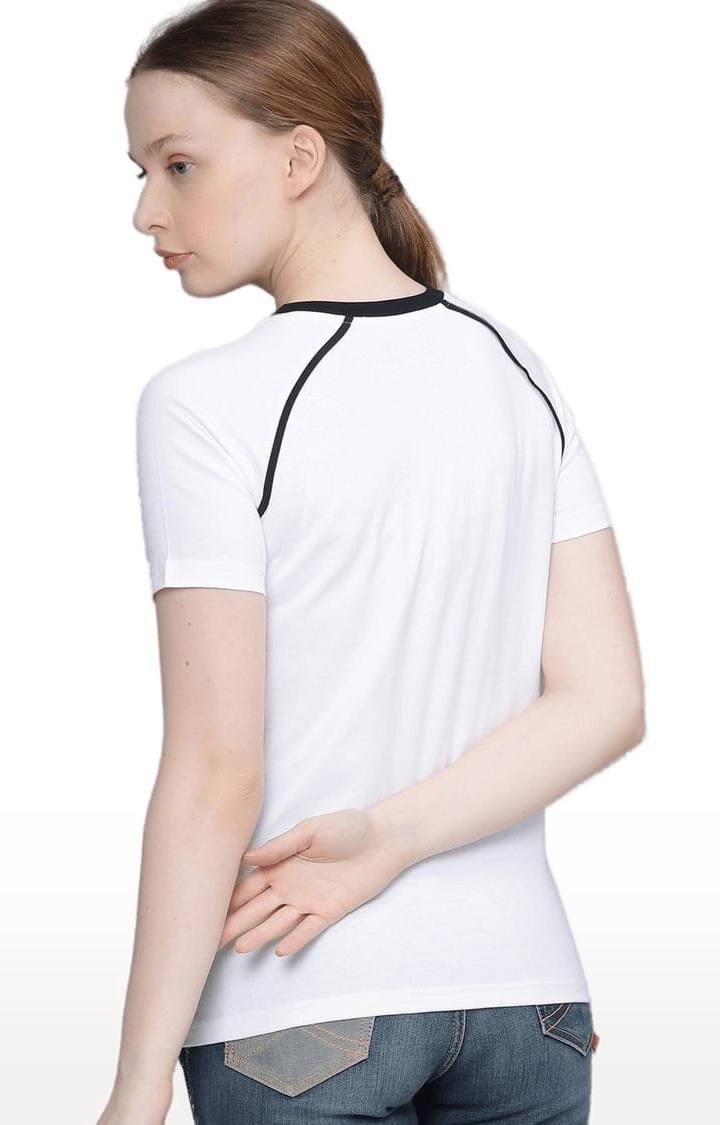 Dillinger | Women's White Solid Regular T-Shirts 3