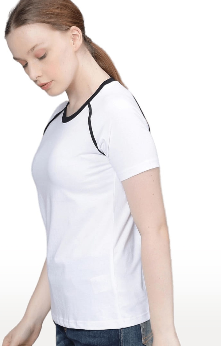 Dillinger | Women's White Solid Regular T-Shirts 2