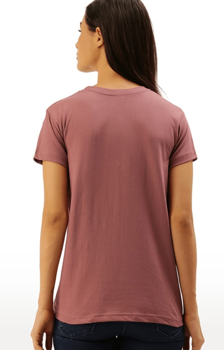 Dillinger | Women's Pink Typographic Regular T-Shirts 3