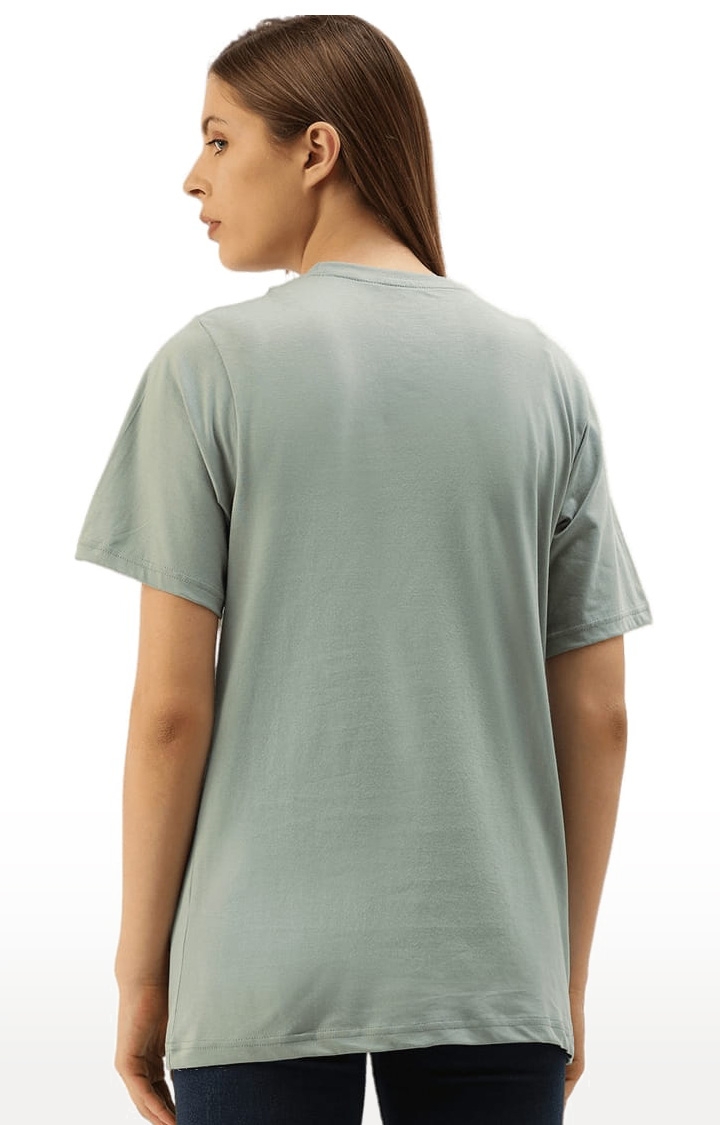 Dillinger | Women's Grey Cotton Printed Regular T-Shirt 3