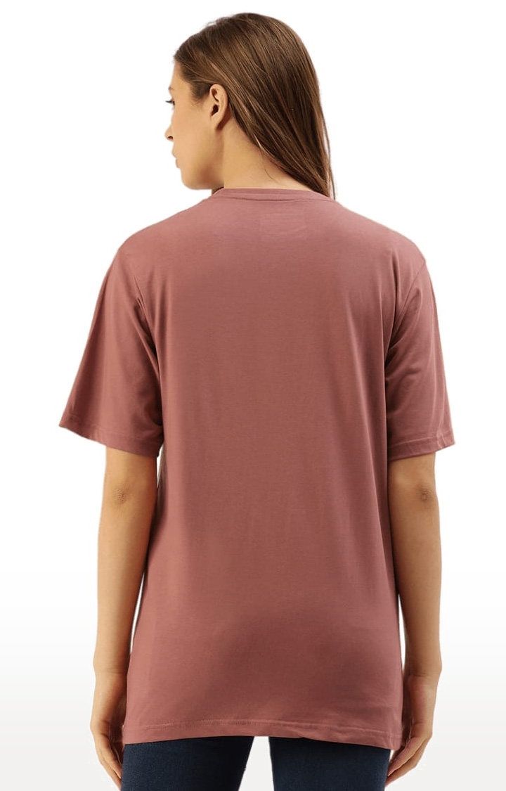Dillinger | Women's Pink Printed Oversized T-Shirts 3