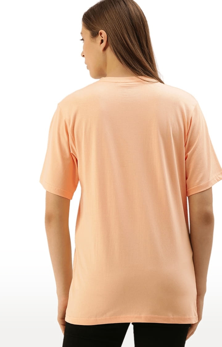 Dillinger | Women's Orange Typographic Oversized T-Shirts 3