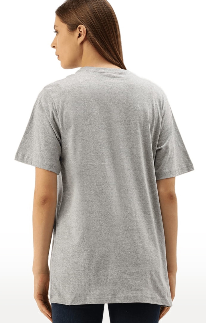 Dillinger | Women's Grey Cotton Printed Oversized T-Shirt 3