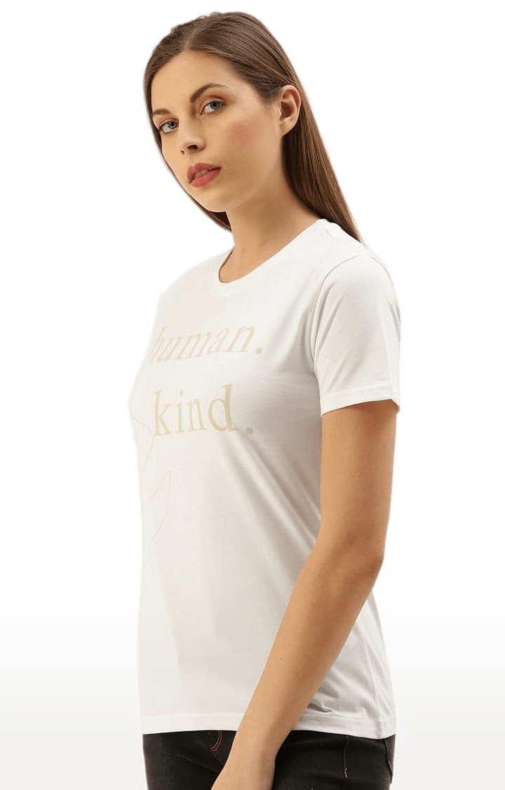 Dillinger | Women's White Typographic Regular T-Shirts 2