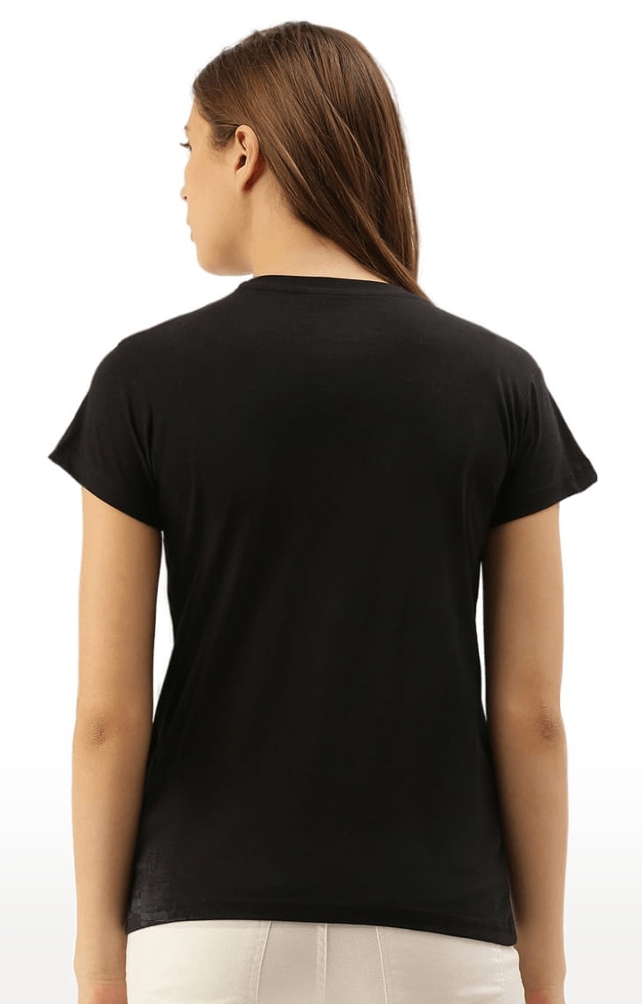 Dillinger | Women's Black Cotton Printed Regular T-Shirt 2