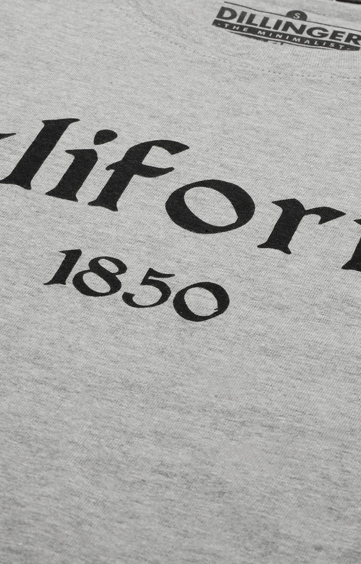 Dillinger | Women's Grey Cotton Typographic Printed Regular T-Shirt 4