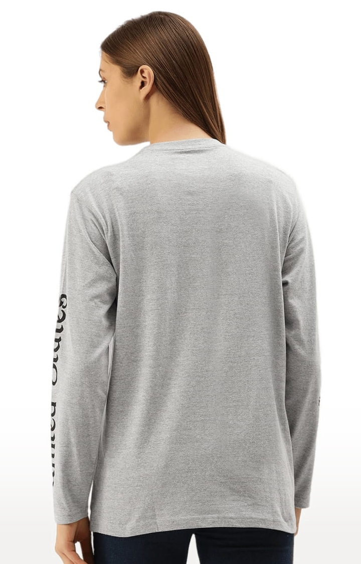 Dillinger | Women's Grey Cotton Typographic Printed Regular T-Shirt 3