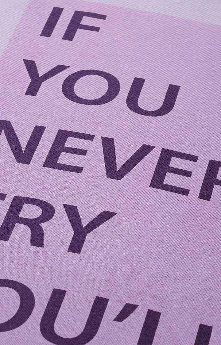 Women's Purple Solid Oversized T-Shirts