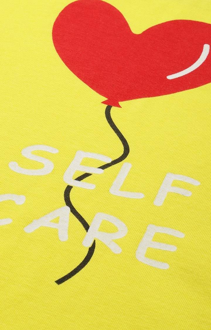 Women's Yellow Printed Crop Top