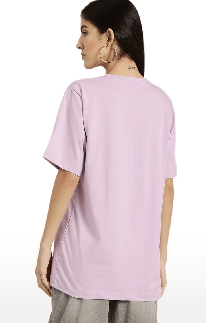 Dillinger | Women's Purple Printed Boxy T-Shirt 3