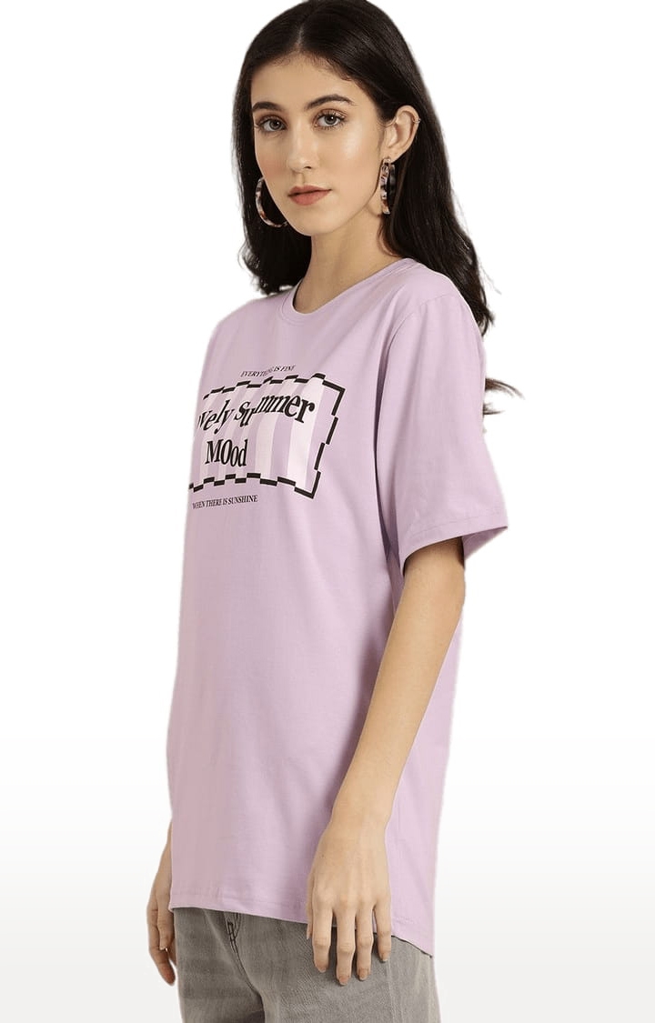Dillinger | Women's Purple Printed Boxy T-Shirt 2