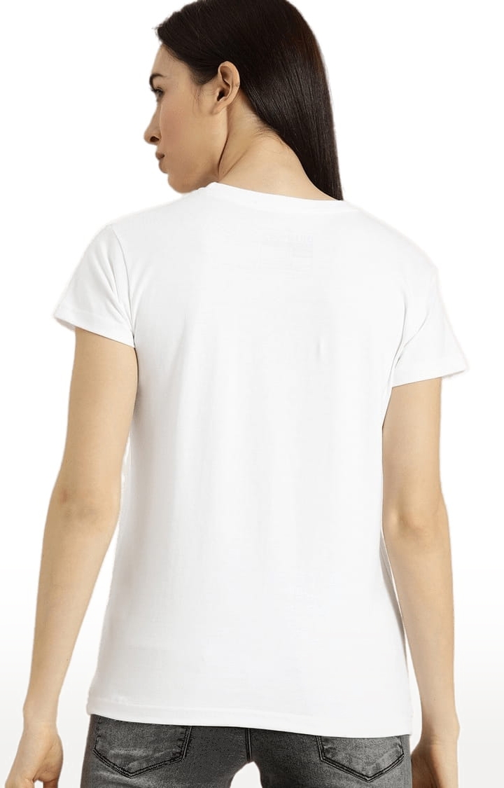 Dillinger | Women's White Printed Regular T-Shirts 3