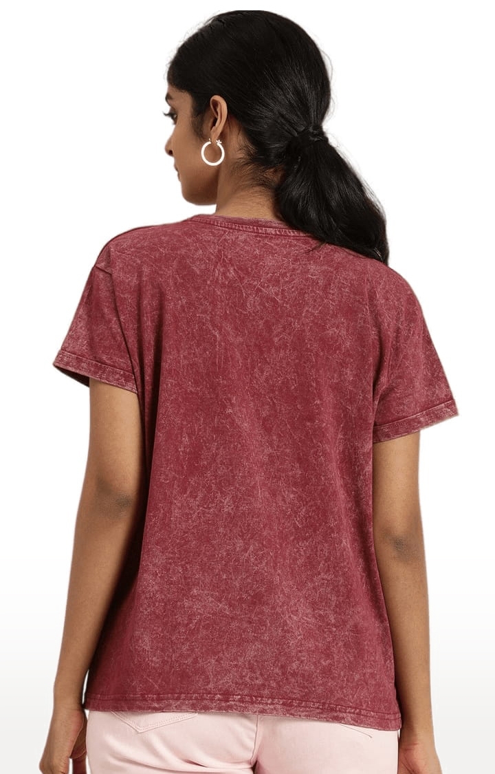 Dillinger | Women's Red Printed Boxy T-Shirt 2