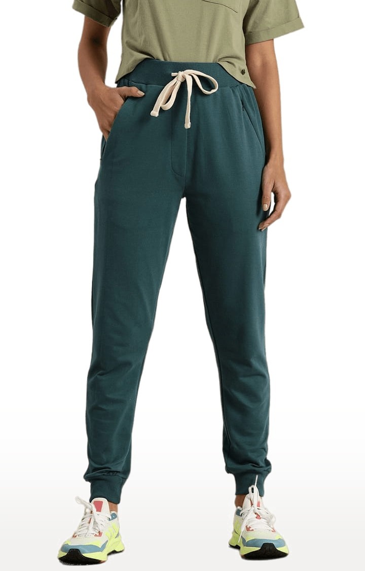 Dillinger | Women's Green Cotton Solid Casual Jogger 0