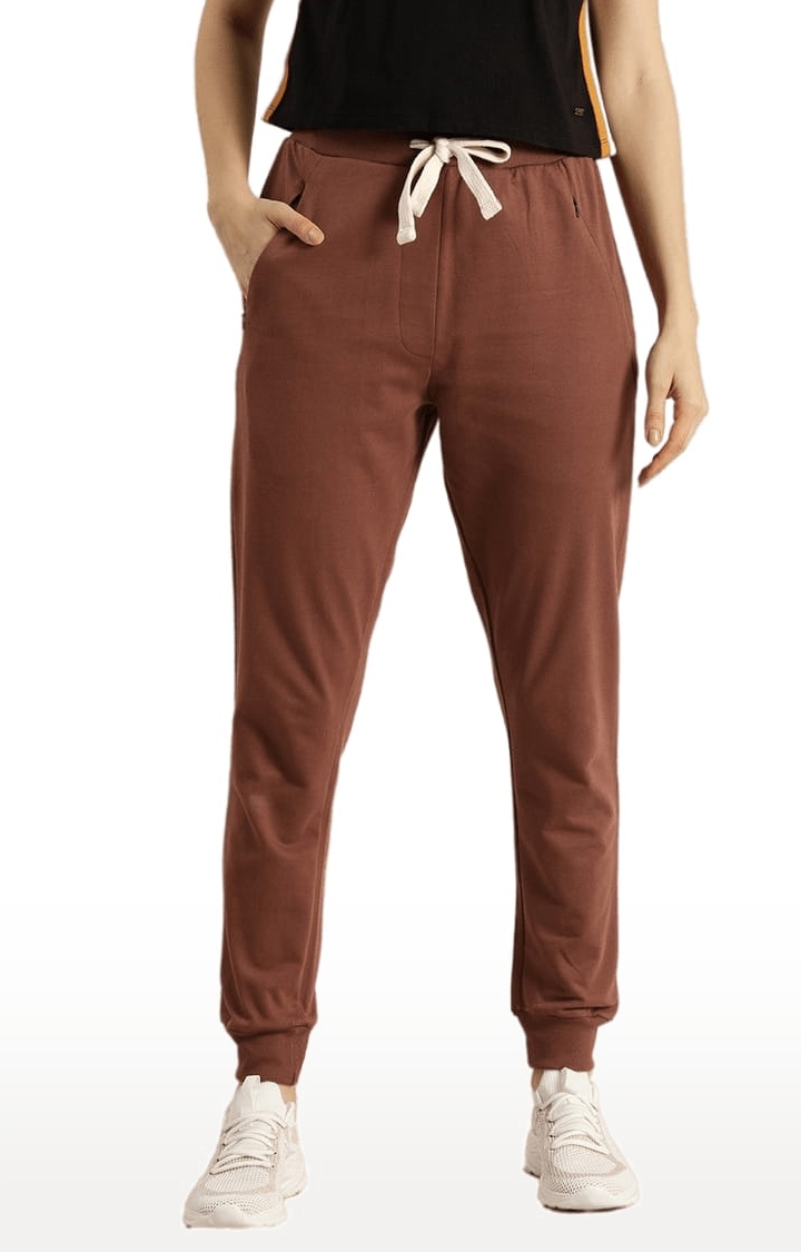 Dillinger | Women's Brown Cotton Solid Casual Jogger 0