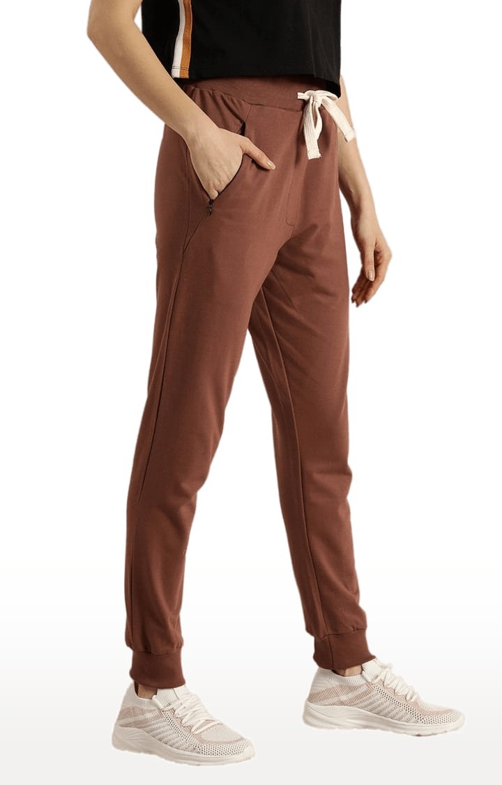 Dillinger | Women's Brown Cotton Solid Casual Jogger 2