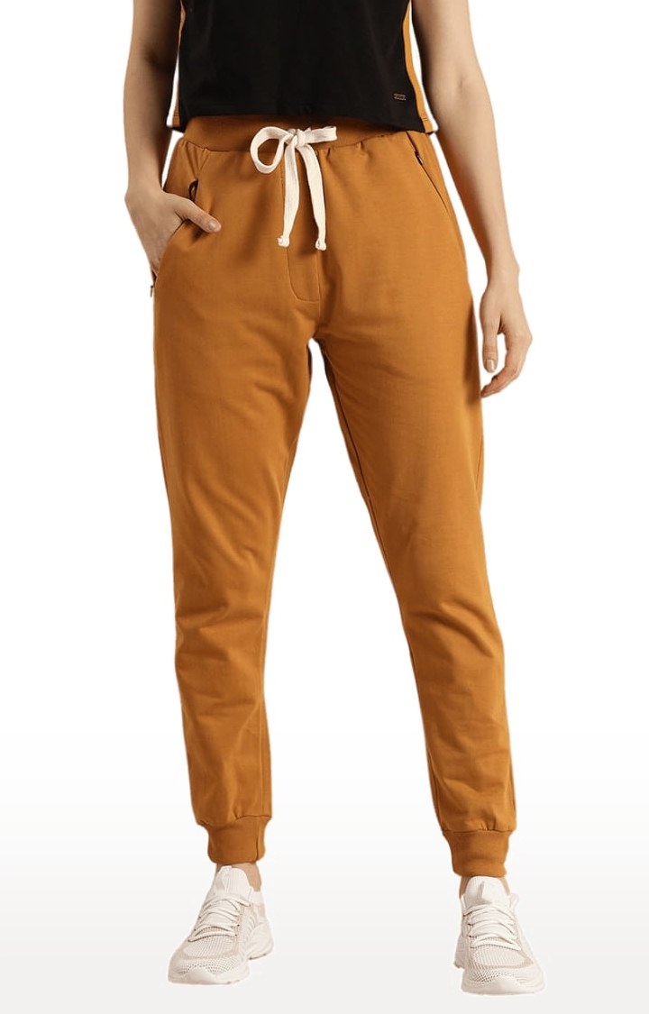 Dillinger | Women's Orange Cotton Solid Casual Jogger 0