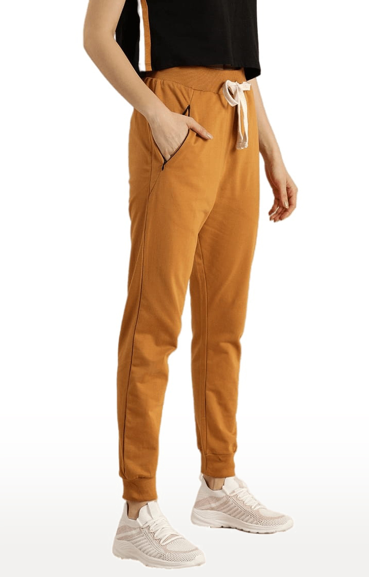 Dillinger | Women's Orange Cotton Solid Casual Jogger 2