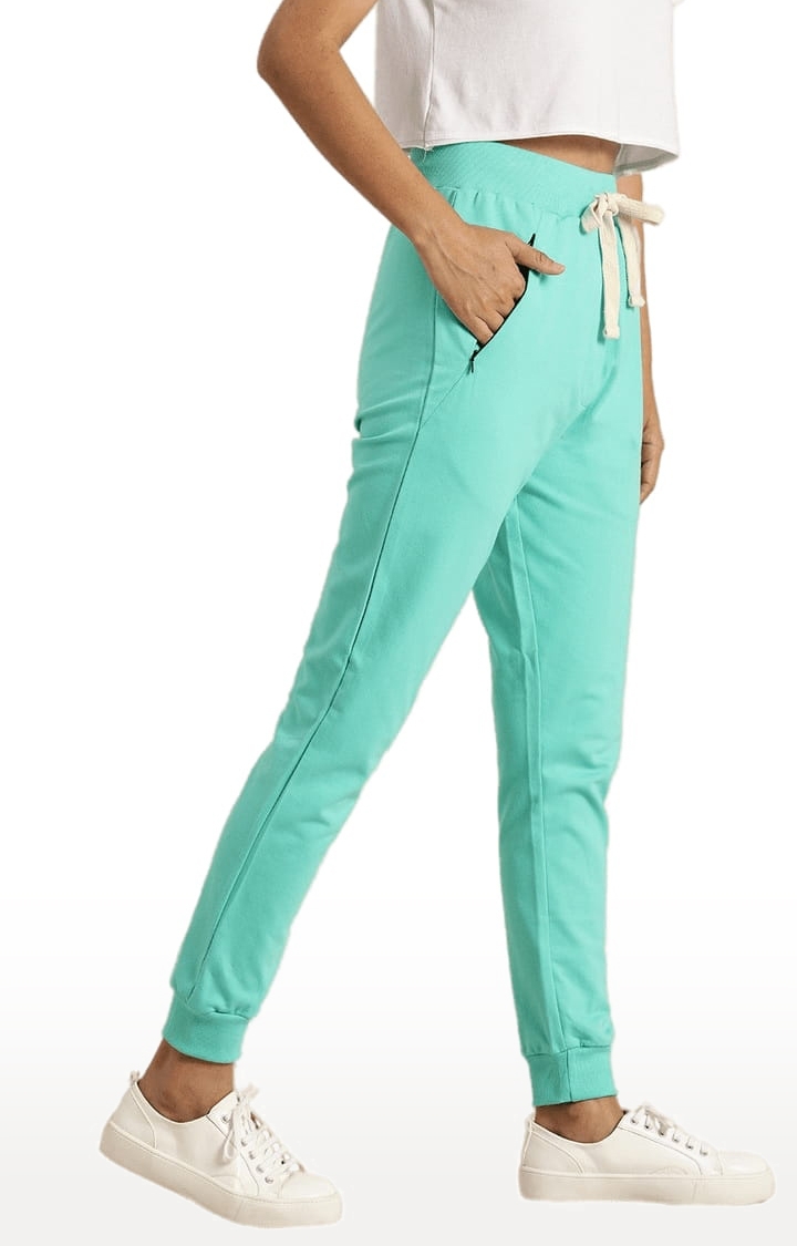 Dillinger | Women's Green Cotton Solid Casual Jogger 2