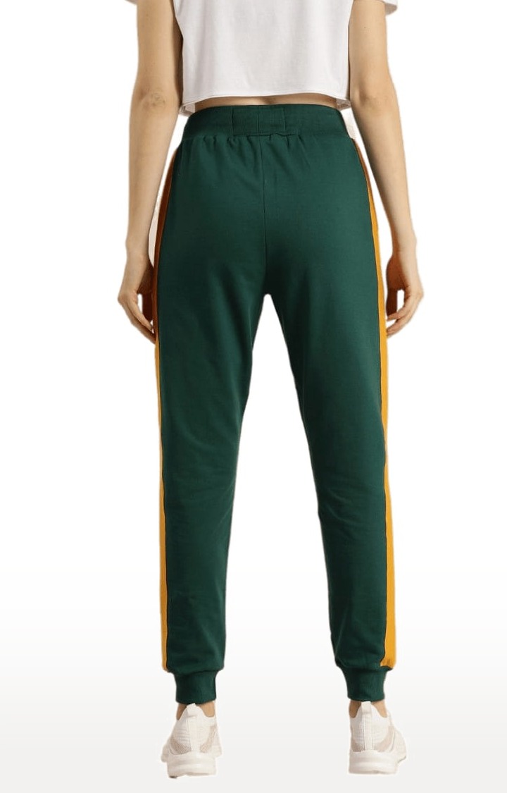 Women's Green Cotton Solid Casual Jogger