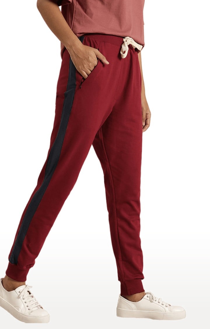 Dillinger | Women's Red Cotton Solid Casual Jogger 2