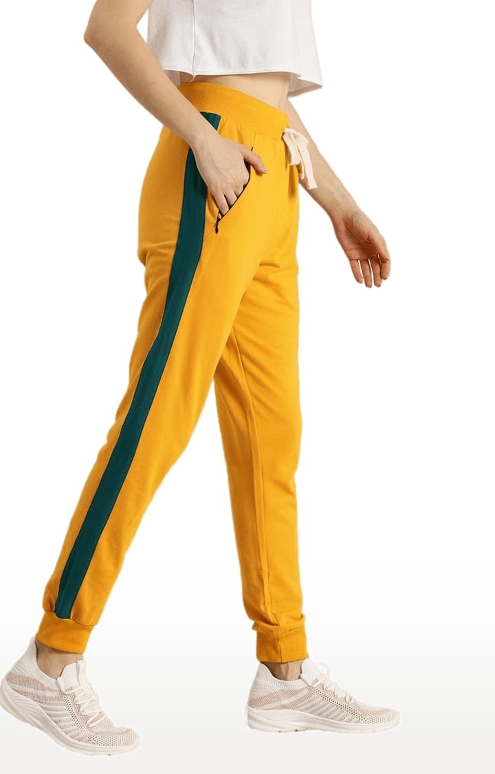 Dillinger | Women's Yellow Cotton Solid Casual Jogger 2