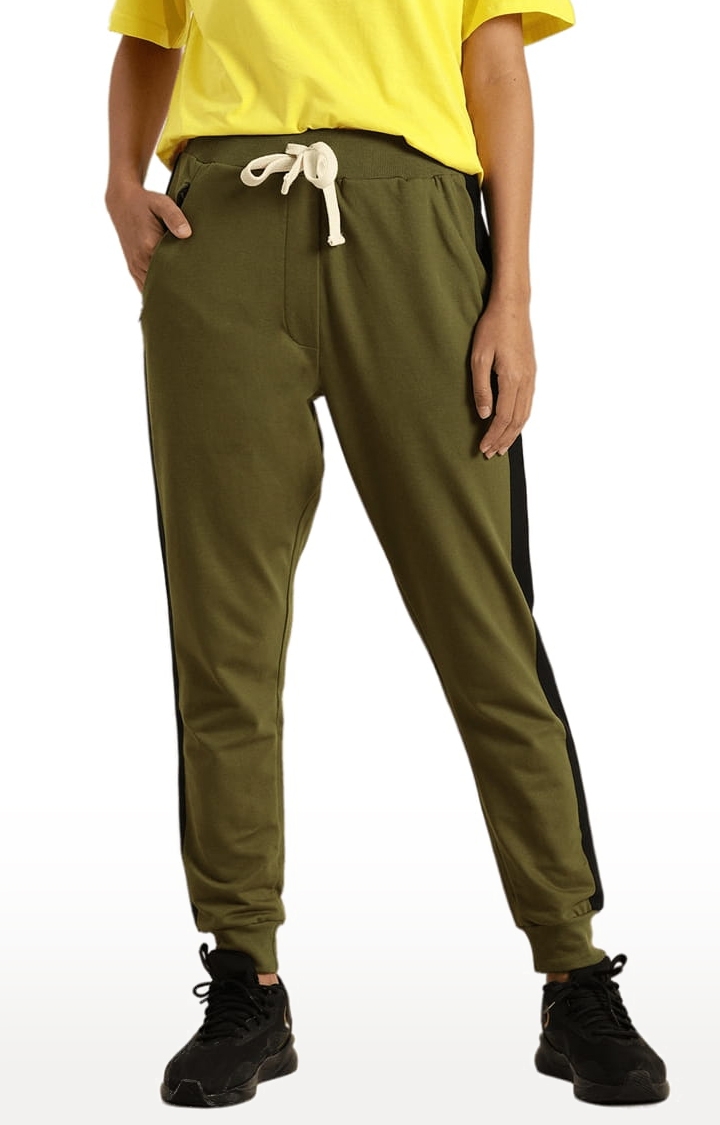 Dillinger | Women's Green Cotton Solid Casual Jogger 0