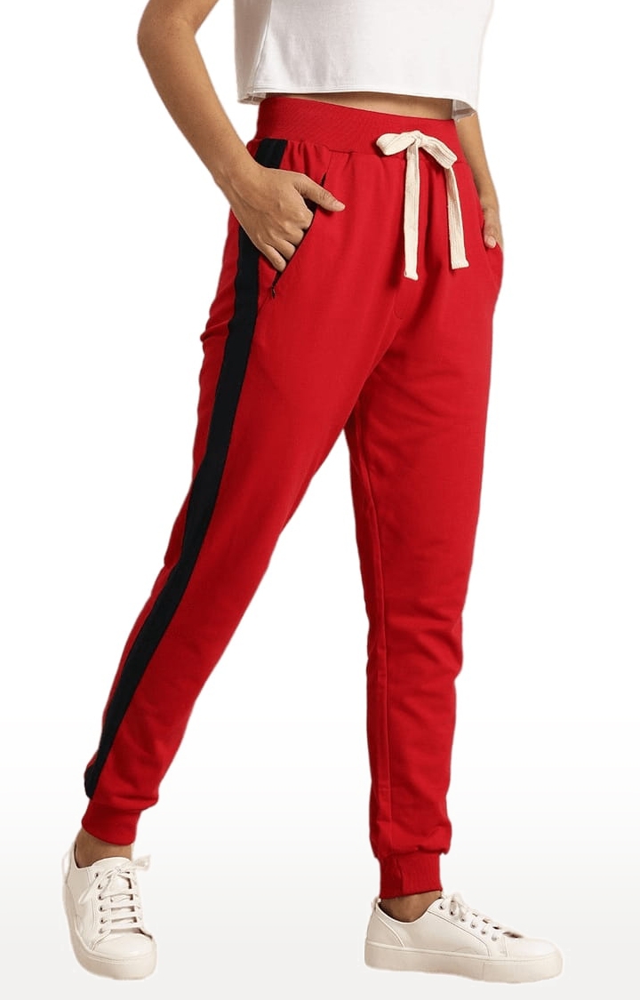 Dillinger | Women's Red Cotton Solid Casual Jogger 2