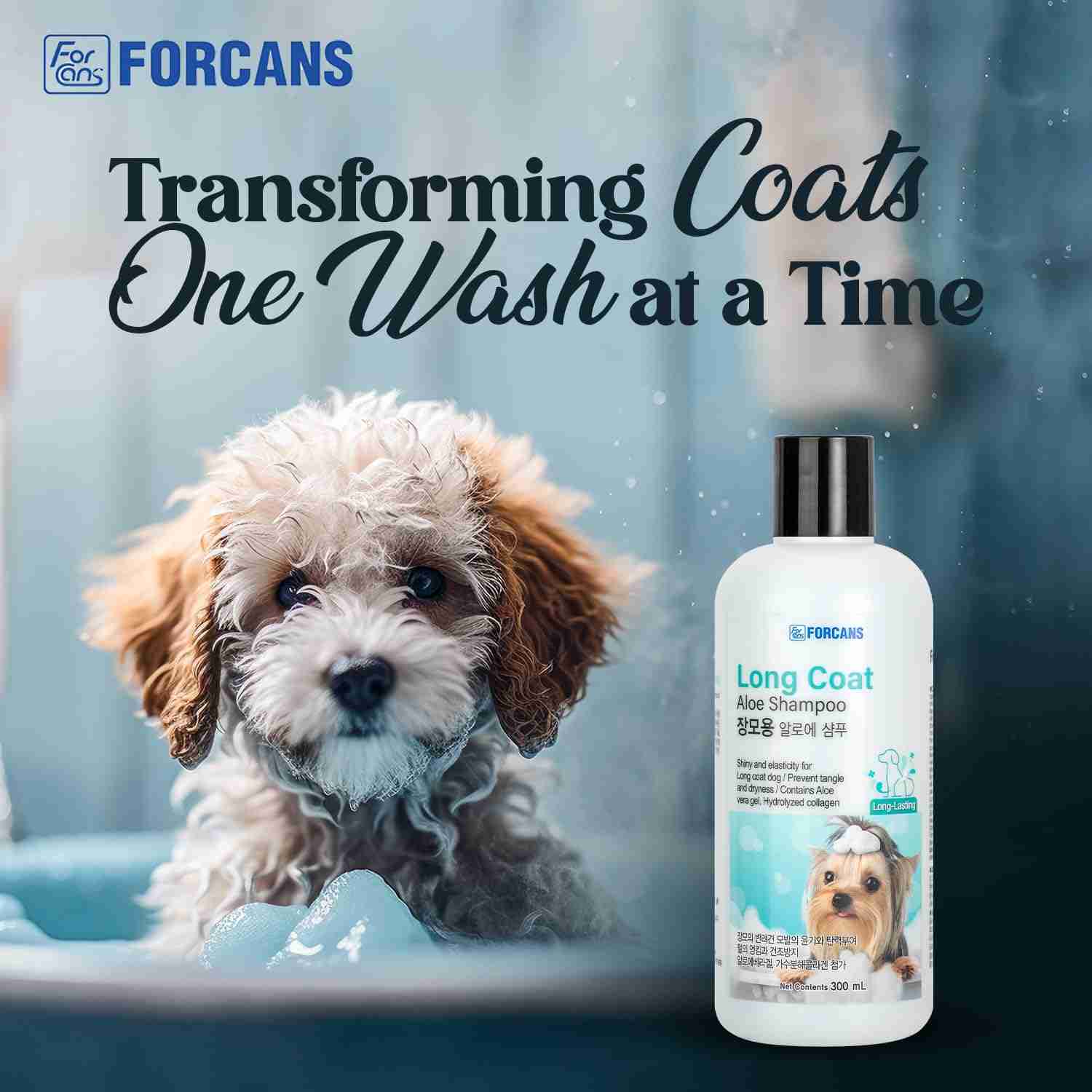 Forcans Aloe Long Coat Shampoo for Dogs