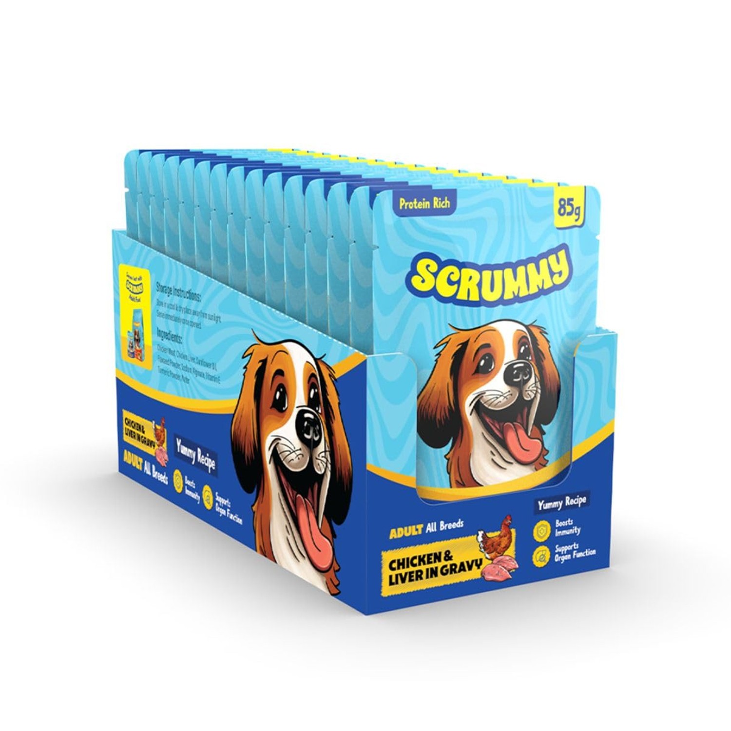 Scrummy Chicken & Liver Wet Dog Food - 85 g