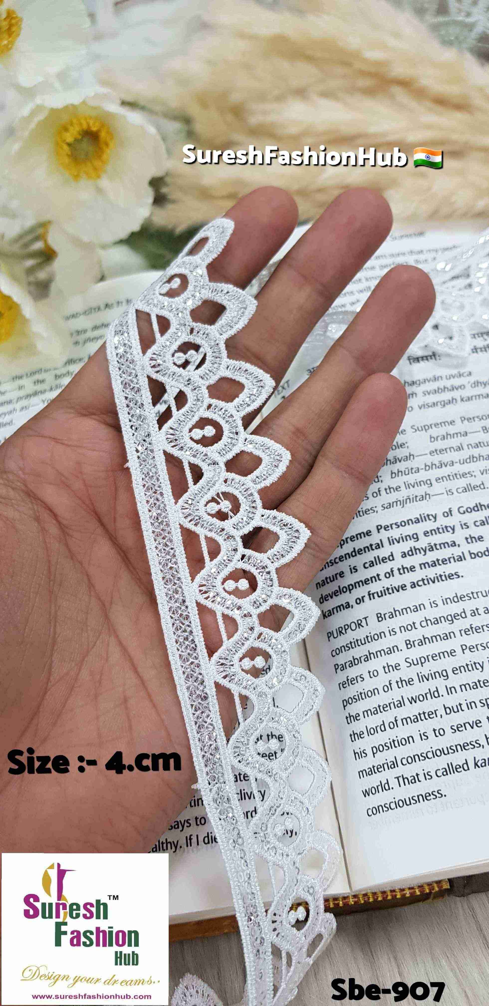 Lovely White Sequin Imported Lace