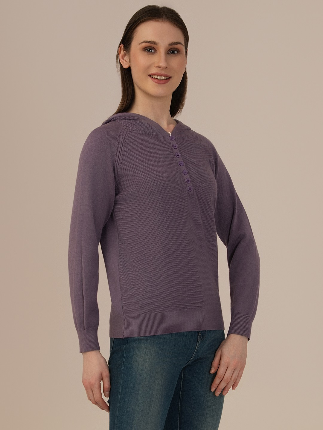 Albion Winter Purple  Woolen Top for Women – Warm & Trendy