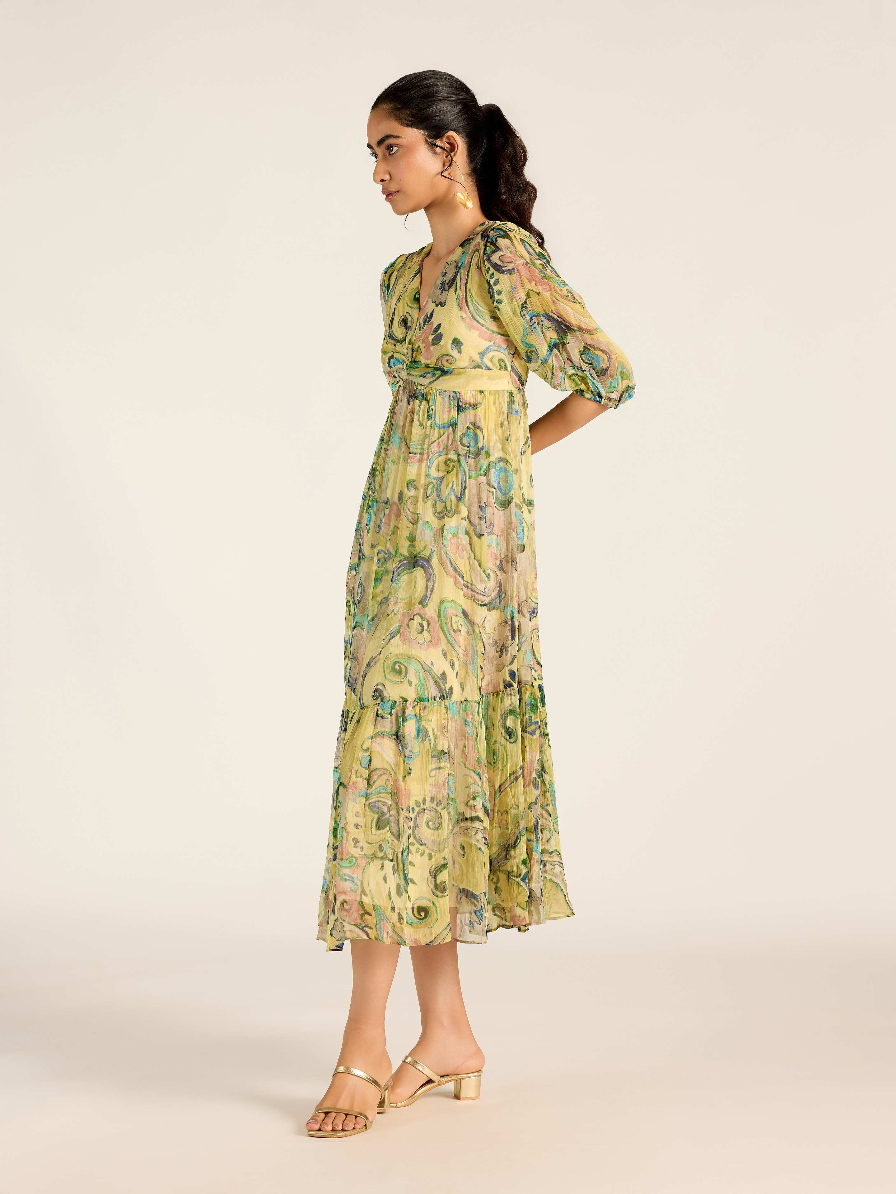 GREEN MARGO LONG DRESS