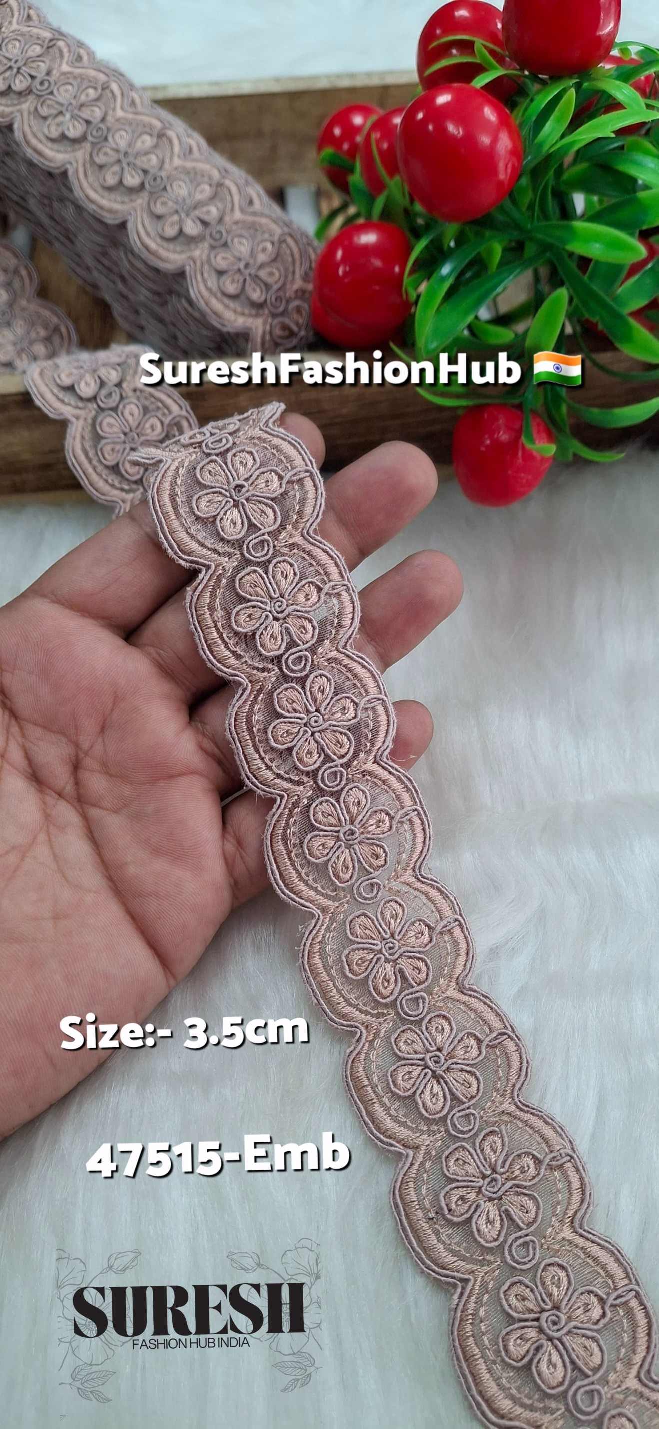 Mauve Bloom Scallop Organza Lace